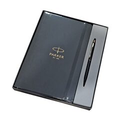 Parker Pen n Notebook Gift Set - CLASSIC MATTE BLACK GOLD TRIM